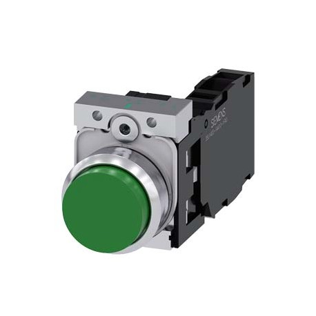 3SU1150-0BB40-1FA0 SIEMENS bouton, 22 mm, rond, le métal, brillant, vert, Bouton, haut, sans maintien, avec ..