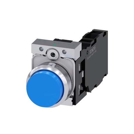 3SU1150-0BB50-1FA0 SIEMENS Pushbutton, 22 mm, round, metal, shiny, blue, pushbutton, raised, momentary conta..