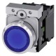 3SU1153-0AB50-1BA0 SIEMENS Leuchtdrucktaster, 22 mm, rund, Metall, hochglanz, blau, Druckknopf, flach, taste..