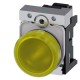 3SU1153-6AA30-3AA0 SIEMENS Indicator lights, 22 mm, round, metal, shiny, yellow, lens, smooth, with holder, ..