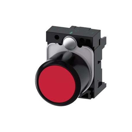 3SU1200-0EB20-0AA0 SIEMENS Pushbutton, compact, with extended stroke (12 mm), 22 mm, round, plastic, red, pu..