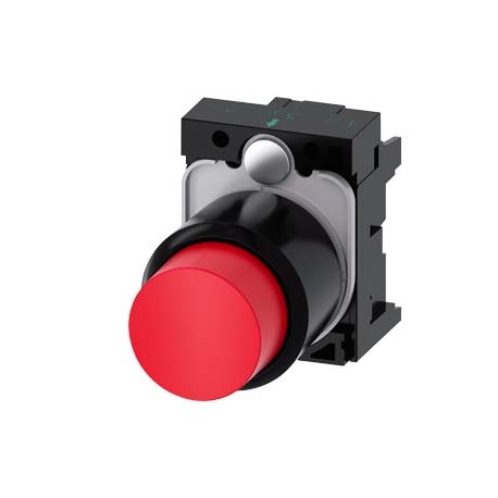 3SU1200-0FB20-0AA0 SIEMENS Pushbutton, compact, with extended stroke (12 mm), 22 mm, round, plastic, red, pu..
