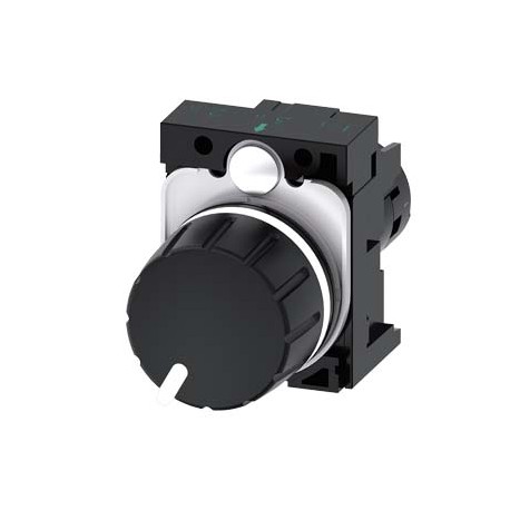 3SU1200-2PT10-1AA0 SIEMENS potenziometro, compatto, 22 mm, rotondo, in plastica, nero, 47k ohm, con supporto..