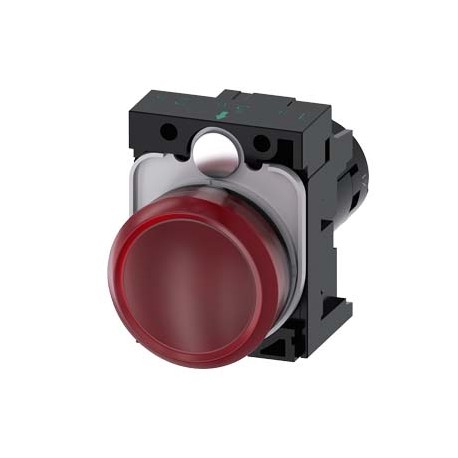 3SU1201-6AC20-1AA0 SIEMENS Indicator lights, compact, 22 mm, round, plastic, red, lens, smooth, with holder,..
