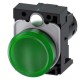 3SU1201-6AC40-1AA0 SIEMENS Indicator lights, compact, 22 mm, round, plastic, green, lens, smooth, with holde..