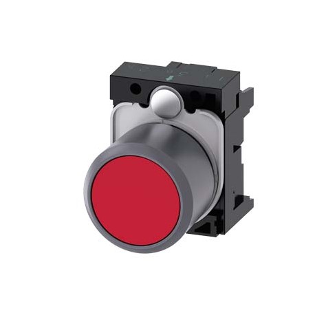 3SU1230-0EB20-0AA0 SIEMENS Pushbutton, compact, with extended stroke (12 mm), 22 mm, round, plastic with met..
