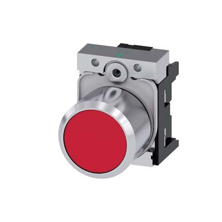 3SU1250-0EB20-0AA0 SIEMENS Pushbutton, compact, with extended stroke (12 mm), 22 mm, round, metal, red, push..