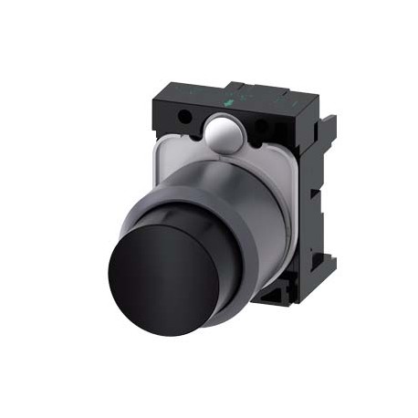 3SU1230-0FB10-0AA0 SIEMENS Pushbutton, compact, with extended stroke (12 mm), 22 mm, round, plastic with met..