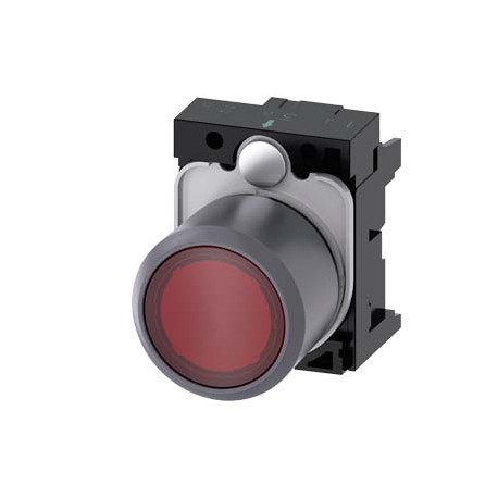 3SU1231-0EB20-0AA0 SIEMENS Pushbutton, compact, with extended stroke (12 mm), 22 mm, round, plastic with met..