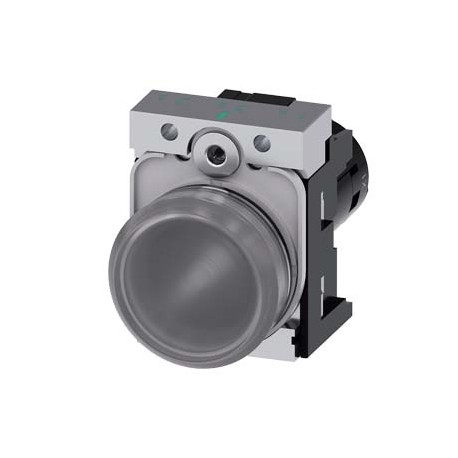 3SU1251-6AB70-1AA0 SIEMENS Indicator lights, compact, 22 mm, round, metal, clear, lens, smooth, with holder,..