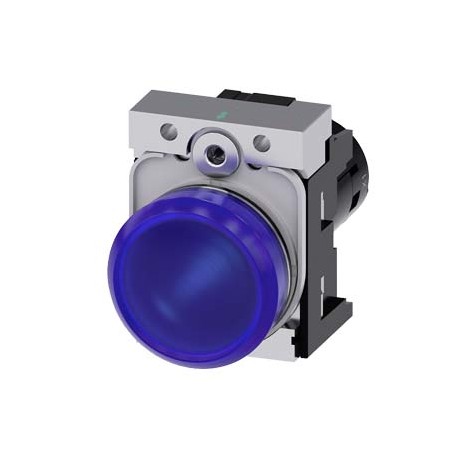 3SU1251-6AB50-1AA0 SIEMENS Indicator lights, compact, 22 mm, round, metal, blue, lens, smooth, with holder, ..