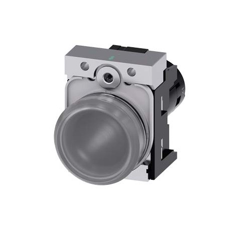 3SU1251-6AC70-1AA0 SIEMENS Indicator lights, compact, 22 mm, round, metal, clear, lens, smooth, with holder,..
