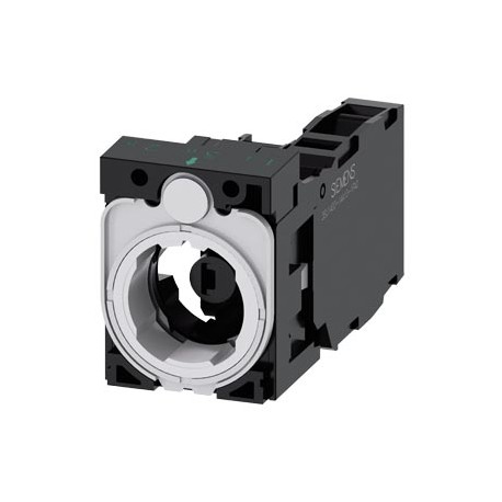 3SU1501-1AG60-1FA0 SIEMENS holder, 3-way, plastic, 1 NO+1 NC, LED module, white, 6-24 V AC/DC, screw terminal