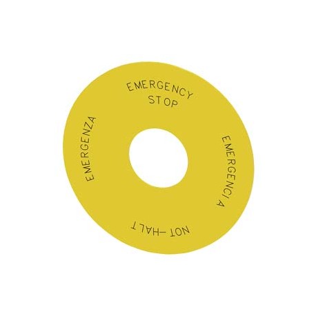 3SU1900-0BC31-0NB0 SIEMENS Backing plate round, for EMERGENCY STOP mushroom-type actuator, yellow, self-adhe..
