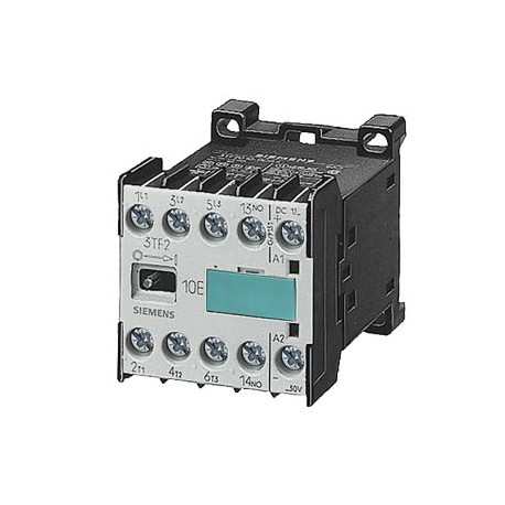 3TF2001-0AD0 SIEMENS CONTACTOR TAMANO 00, 3 POLOS AC-3 4KW/400V,CONEX.POR TORN. CONTACTOS AUXIL. 01E (1NC) ..