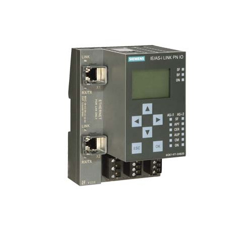 6GK1411-2AB20 SIEMENS SIMATIC NET, IE/AS-i Link PN IO Gateway IE/AS-i with master profile M3, M4 according t..