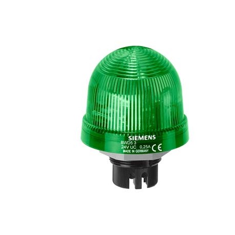 8WD5320-5DC SIEMENS Voyant intégré gyrophare, avec LED intégrée, vert, 24 V CA/CC, 70 mm de diamètre