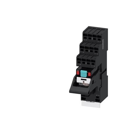 LZS:PT2D5L24 SIEMENS plug-in relay complete unit, 2 changeover contacts, 24 V DC, LED module red, base with ..