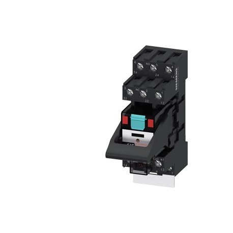 LZS:PT3A5R24 SIEMENS plug-in relay complete unit, 3 changeover contacts, 24 V AC, LED module red, standard p..