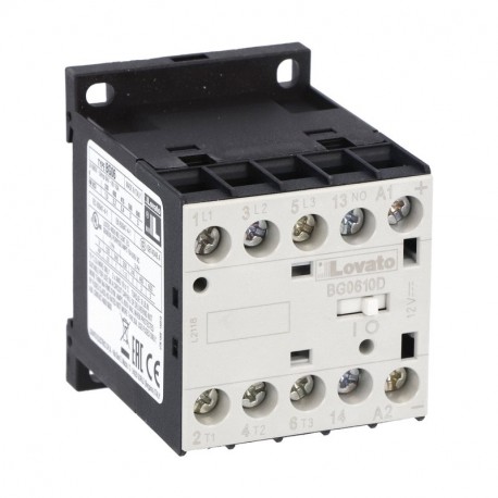11BG0610D048 BG0610D048 LOVATO Параметры THREE-POLE CONTACTOR, IEC OPERATING CURRENT IE (AC3) 6A, DC COIL, 4..