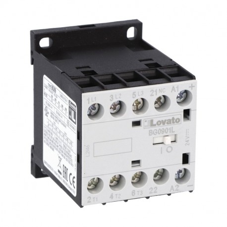 11BG0901L024 BG0901L024 LOVATO TROIS-POLE CONTACTEUR, IEC OPERATIONNEL COURANT IE (AC3) 9A, COIL DC FAIBLE C..