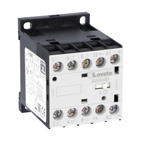 11BG0910D012 BG0910D012 LOVATO TROIS-POLE CONTACTEUR, IEC OPERATIONNEL COURANT IE (AC3) 9A, DC COIL, 12VDC, ..