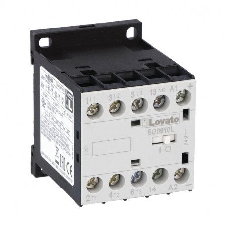 11BG0910L048 BG0910L048 LOVATO Minicontactor Tripolar 9A AC3 1 NA Bobina 48V DC Bajo Consumo