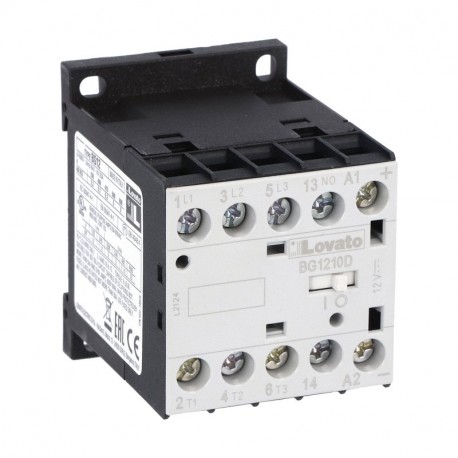 11BG1210D060 BG1210D060 LOVATO Minicontactor Tripolar 12A AC3 1 NA Bobina 60V DC
