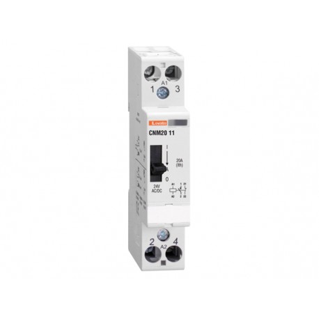 CNM3220024 LOVATO MODULAR CONTACTOR WITH MANUAL CONTROL, ONE OR TWO-POLE, 32A AC1, 24VAC/DC (2NO)