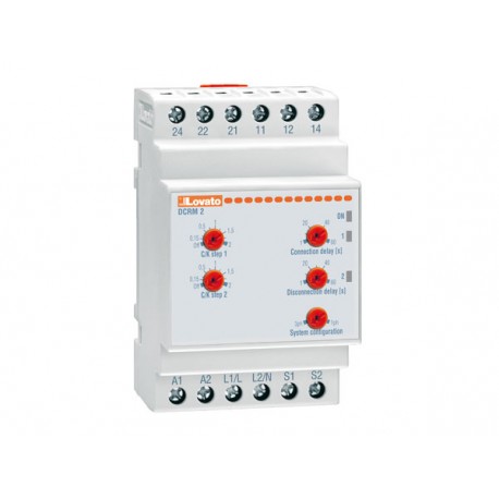 DCRM2 LOVATO REATIVE CURRENT CONTROLLER RELAY, DCRM SERIES. SINGLE AND THREE-PHASE LOW-VOLTAGE SYSTEM, 2 STE..