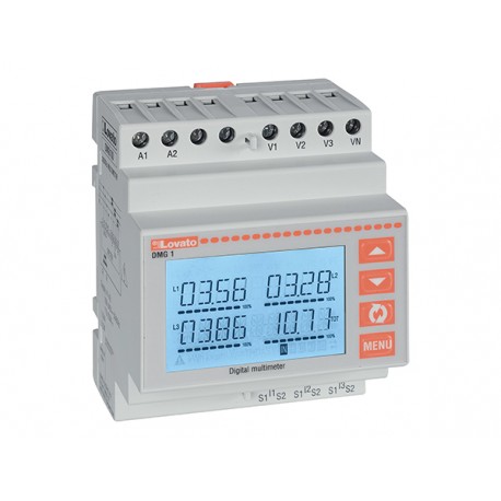 DMG100 LOVATO MODULAR LCD MULTIMETER, NON EXPANDABLE, BACKLIGHT LCD ICON DISPLAY, AUXILIARY SUPPLY 100-240VA..
