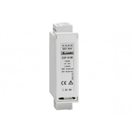 EXP1008 LOVATO EXPANSION MODULE EXP SERIES FOR FLUSH-MOUNT PRODUCTS, 2 OPTO-ISOLATED DIGITAL INPUTS AND 2 RE..