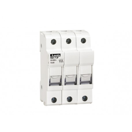 FB01F3P LOVATO FUSE HOLDER UL RECOGNIZED AND CSA CERTIFIED, FOR 10X38MM FUSES. 32A RATED CURRENT AT 690VAC, ..