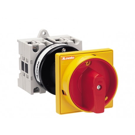 GX1692O88 LOVATO ROTARY CAM SWITCHE, GX SERIES, O88 098 VERSIONS REAR MOUNT DOOR COUPLING WITH RED/YELLOW PA..