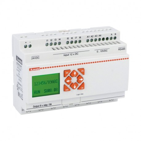 LRD20RD024P1 LOVATO MICRO PLCS, BASE MODULE, AUXILIAIRE TENSION D'ALIMENTATION 24VDC, 12/8 RELAIS. BUILT-IN ..