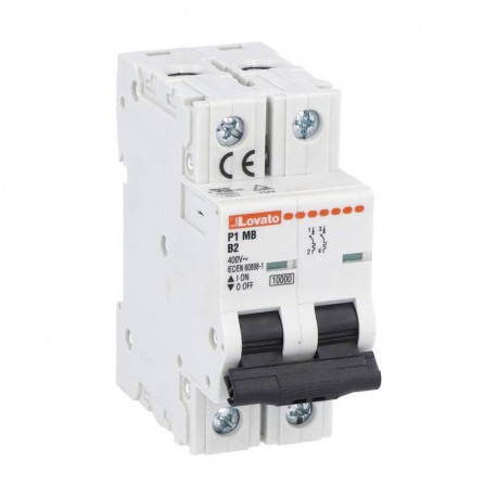 P1MB2PB04 LOVATO MINIATURE CIRCUIT BREAKER, 2P 10KA. 2 MODULES, B CARACTERISTIQUE, 4A