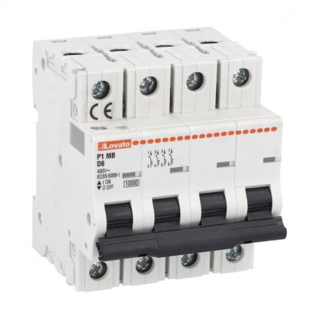 P1MB4PD01 LOVATO Interruptor Magnetotérmico Curva D 4 Polos 1 A 10 kA