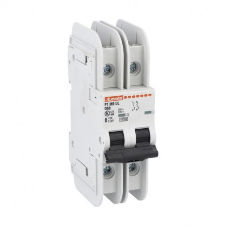 P1MBUL2PD50 LOVATO MINIATURE CIRCUIT BREAKER, 1P 10KA. 2 MODULES, CHARACTERISTIC D, 50A