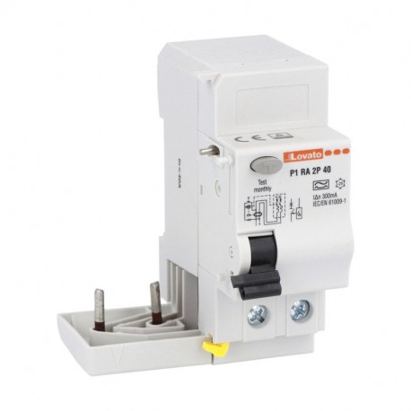 P1RA2P40A030 LOVATO RESIDUAL BLOCK, 2P TYPE A, 40A (IΔn 30mA)