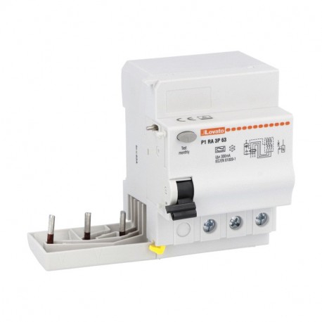 P1RA3P63A300 LOVATO RESIDUAL BLOCK, 3P TYPE A, 63A (IΔn 300mA)