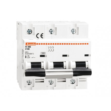 P2MB3PD125 LOVATO MINIATURE CIRCUIT BREAKER, 1P, 2P, 3P AND 4P 10KA, CHARACTERISTIC D, 125A