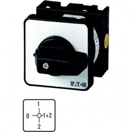 T0-1-15046/EZ 009093 EATON ELECTRIC Series switches 2 polos 20 A Placa indicadora: 0-1-1+2-2 90 ° Enclavamie..