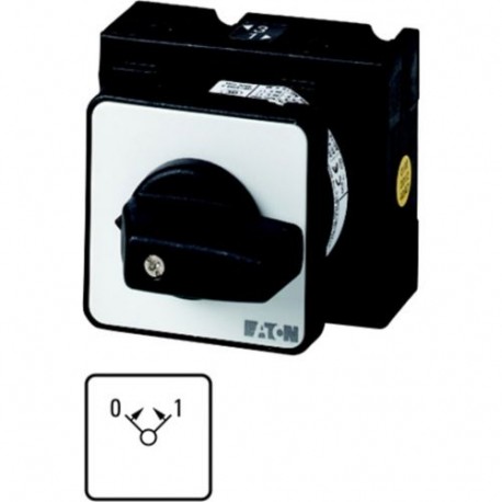 T0-1-8/E 009383 EATON ELECTRIC ON-OFF button, Contacts: 2, 20 A, front plate: 0 1, 45 °, momentary, flush mo..