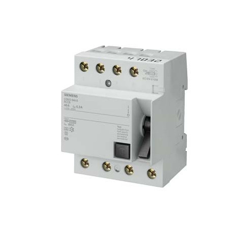 5SM3748-6 SIEMENS interruttore differenziale a 4 poli, tipo A, In: 100 A, 500 mA, Un AC: 400 V