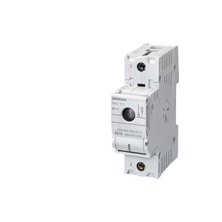 5SG7113 SIEMENS MINIZED, sezionatore sottocarico con fusibile, D02, a 1 polo, In: 63 A, Un AC: 230 V