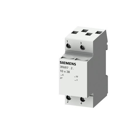 3NW7323 SIEMENS SENTRON, portafusibili per cartucce cilindriche, 8x32 mm, a 2 poli, In: 20 A, Un AC: 400 V