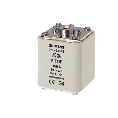 3NE4333-6B SIEMENS Cartuccia fusibile SITOR, con filetto interno bilaterale, In: 450 A, aR, Un AC: 800 V, Un..
