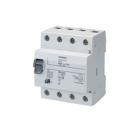 5SM3645-8 SIEMENS interruttore differenziale a 4 poli, tipo A, selettivo, In: 125 A, 300 mA, Un AC: 400 V