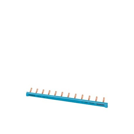 5ST3763 SIEMENS Stiftsammelschiene, 1-phasig 10mm2, 12 Stifte, Isolation blau schneidbar, mit Endkappen