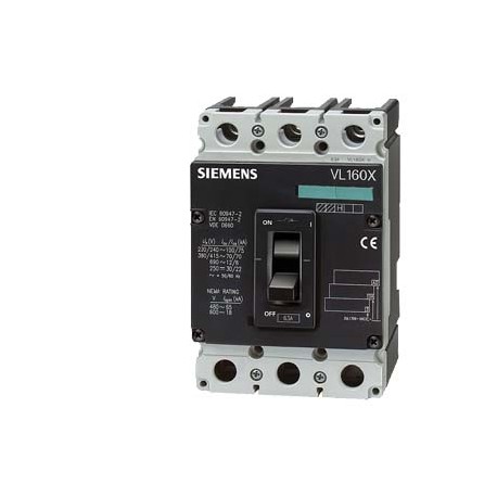 3VL1716-1EA46-0AA0 SIEMENS Interruptor automático VL160X N poder de corte estándar Icu 55 kA, 415V AC 4 polo..